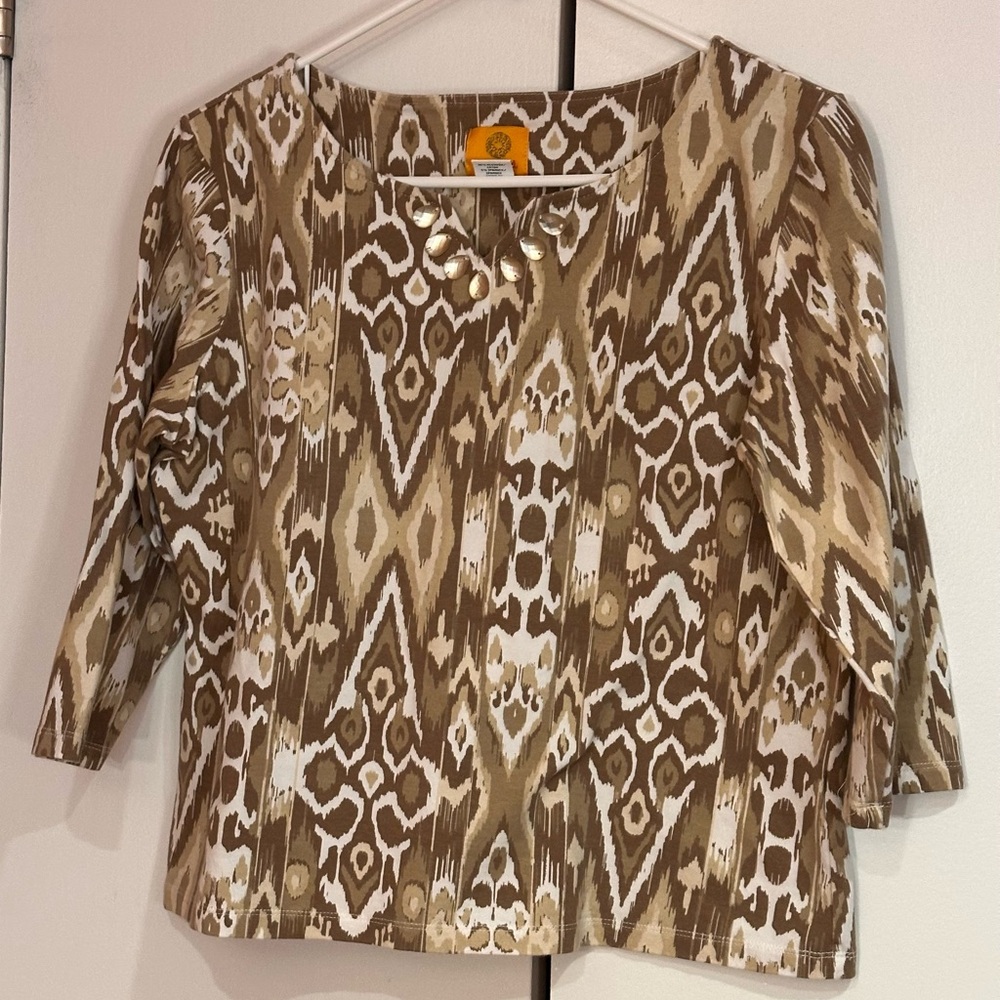Ruby Rd. Short sleeve top. Size PL